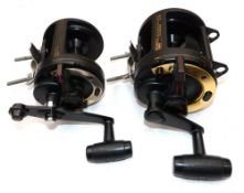 REELS: (2) Shimano TLD25 Triton boat fishing reel, lever drag, power handle, harness lugs, rod