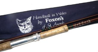 ROD: Foxons of St. Asaph refurbished Hardy Fibalite Spinning No.1 rod, lined guides, whipped