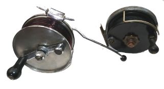REELS: (2) Milward's 6" alloy Tope reel, fibre drum ,twisted braid, counterbalanced handle, line