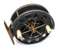 REEL: Fine Allcock Aerial alloy Centrepin reel, 3.5" diameter, narrow drum model, 6 spoke with