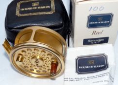 REEL: Hardy Sovereign 5/6/7 Limited Ed No 100 fly reel, gold finish, counterbalanced handle, twin
