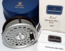 REEL: Hardy Marquis Disc 3/4 Limited Ed No 10 fly reel, black finish frame, silver drum , black