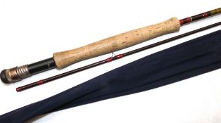 ROD: Hardy Graphite Deluxe 10' 2 piece trout fly fishing rod, tip 6" short, line 6/7, burgundy