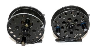 REELS: (2) Grice & Young Avon Crown alloy trotting reel, 3.5" diameter, lightweight drum, side lever