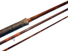 ROD: Milward Float Rover 11' 3 piece split cane coarse fishing rod, red agate butt/tip guides,