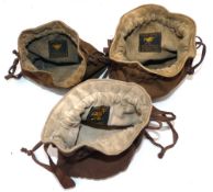 ACCESSORIES: (3) Three Hardy Selvyt Pokey reel bags, one trout, one seatrout and one salmon size,