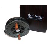 REEL: Matt Hayes limited edition high tech alloy trotting reel, 4.75" diameter, narrow shallow drum,