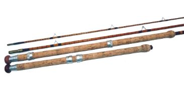 ROD: Rare B James & Son London England Avon Perfection 11' 3 piece split cane river rod, with