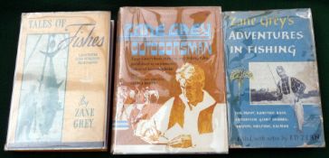 BOOKS: (3) Three Zane Grey volumes - "Outdoorsman" 1972 edition, H/b, wrapped D/j, good, "Tales Of