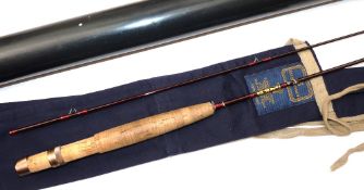 ROD: Hardy Graphite Deluxe 7' 2 piece trout fly rod, line rate 3/4, burgundy blank, snake guides, 9"