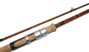 ROD: Rare Oliver's of Knebworth MK4 Carp rod, 10' 2 piece split cane, agate lined butt and tip