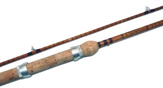 ROD: B James & Son London England The Grebe 8'6" 2 piece split cane rod, fully refurbished, red