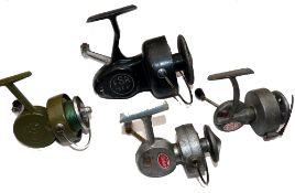 REELS: (4) An FSR SEA spinning reel, LHW, full bail, 80% original finish, bail arm a/f, a green