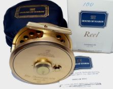REEL: Hardy Sovereign 11/12 Limited Ed No 100 fly reel, gold finish, counterbalanced handle, twin