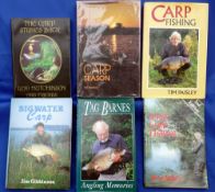 6 x Classic carp fishing books - Hutchinson, R - "The Carp Strikes Back" 1986 S/b, Paisley, T - "