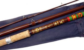 ROD: Bruce & Walker CTM13 hollow fibreglass match rod, brown whipped high bells guides, 29" cork