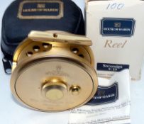 REEL: Hardy Sovereign 9/10 Limited Ed No 100 fly reel, gold finish, counterbalanced handle, twin U