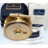 REEL: Hardy Sovereign 9/10 Limited Ed No 100 fly reel, gold finish, counterbalanced handle, twin U