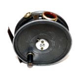 REEL: Cummins Maker Bishop Auckland by JW Young 3 3/8" alloy trout fly reel, red agate line guide, 2