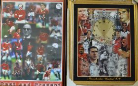 Selection of Manchester United Colour Print displays includes montages of past and present