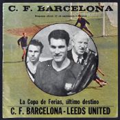 1971 (September 22nd) Barcelona v Leeds United Inter-Cities Fairs Cup football programme play-off