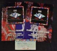 1995 Rugby League World Cup - 2x 1995 group match signed programmes and ticket for France vs Western