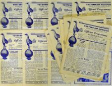 1951/52 Tottenham Hotspur home football programmes to include Manchester Utd, Manchester City,