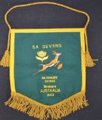 2002 Official South Africa Embroidered Pennant for the Australia Sevens tournament - official IRB