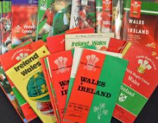 Complete collection Ireland v Wales rugby programmes (H) & (A) from 1973-2006 a complete run of