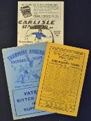 1950/51 Shrewsbury Town away football programme v Carlisle United and Tranmere Rovers and 1961/62