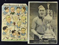 1954 West Bromwich Albion Team Autograph page to include players such as Norman Heath, Stan Rickaby,