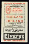 1933 Ireland vs Scotland (Grand Slam) rugby programme played at Lansdowne Road, dated 25th
