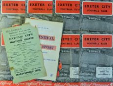 Exeter City 1950s-60s football programme selection homes, including 1958/59 Hastings United, 1959/60