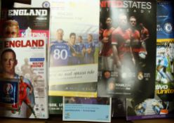 Assorted selection of European Competition football programmes includes friendlies, finals, semi-