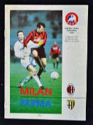 1993/94 European Super Cup Final AC Milan v Parma football programme dated 2nd Feb 2nd Leg, at the