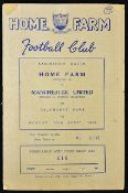 1955/56 Home Farm (Dublin) Selected XI v Manchester United football programme 23 April 1956 at