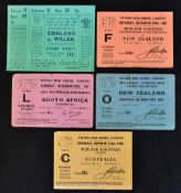 5x Rugby Tour match tickets from 1930 onwards to incl Wales vs England '30 played at Cardiff Arms