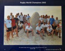 2003 England Rugby World Champions the official O2 team photograph - taken at the O2 beach party,