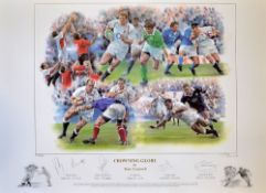 2003 England Grand Slam rugby season signed ltd ed print - by Peter Cornwell titled "Crowning Glory"