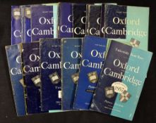 7x Oxford v Cambridge rugby programmes from 1953 onwards - plus 56, 57, 62, 72, 74, and 78 - some