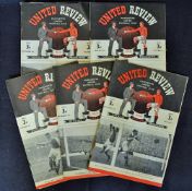 Selection of 1948/49 Manchester United home football programmes to include Charlton Athletic,
