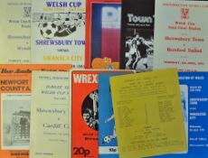 Selection of Shrewsbury Town football programmes in the Welsh Cup including rare fixtures to include