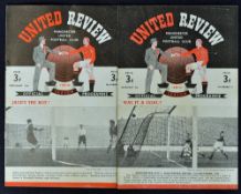 1949/50 Manchester United v Weymouth football programme date 7 January FAC t/w v Portsmouth FAC