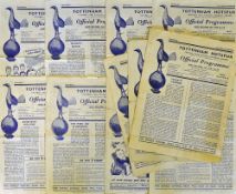 1950/51 Tottenham Hotspur home football programmes to include Manchester Utd, Arsenal, Charlton