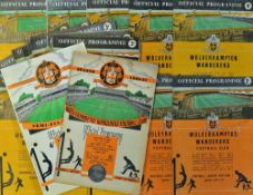 1950s-60s Wolverhampton Wanderers football programme selection homes, includes 1956 Portsmouth, 1957