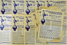 1953/54 Tottenham Hotspur home football programmes to include Liverpool, Manchester Utd, Arsenal,