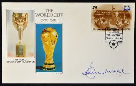 Bobby Moore Signed First Day Cover 'The World Cup 1930-1986' postal cover date 30 June 1986 signed