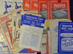 Assorted 1950s Football programmes includes Shrewsbury Town, Nottingham Forest, Tottenham Hotspur,