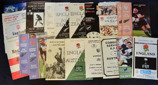 Collection of England and English clubs vs Australia, New Zealand and Japan rugby programmes to incl
