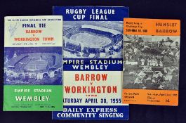1955 Barrow Rugby League Challenge Cup Final collection to include the final programme vs Workington